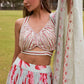 Mint green printed lehenga set