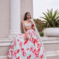Mint green printed lehenga set