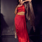 Hot pink Drape Skirt With Cape