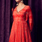 Orange-Red Bandhani Anarkarli set