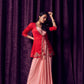 Pink & Red Bhandhani Jacket dress