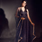 Navy Blue Bandhani Anarkali Set