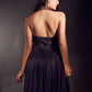 Navy Blue Bandhani Anarkali Set
