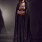 Gradient Black Paisley Cape Set