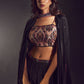 Gradient Black Paisley Cape Set