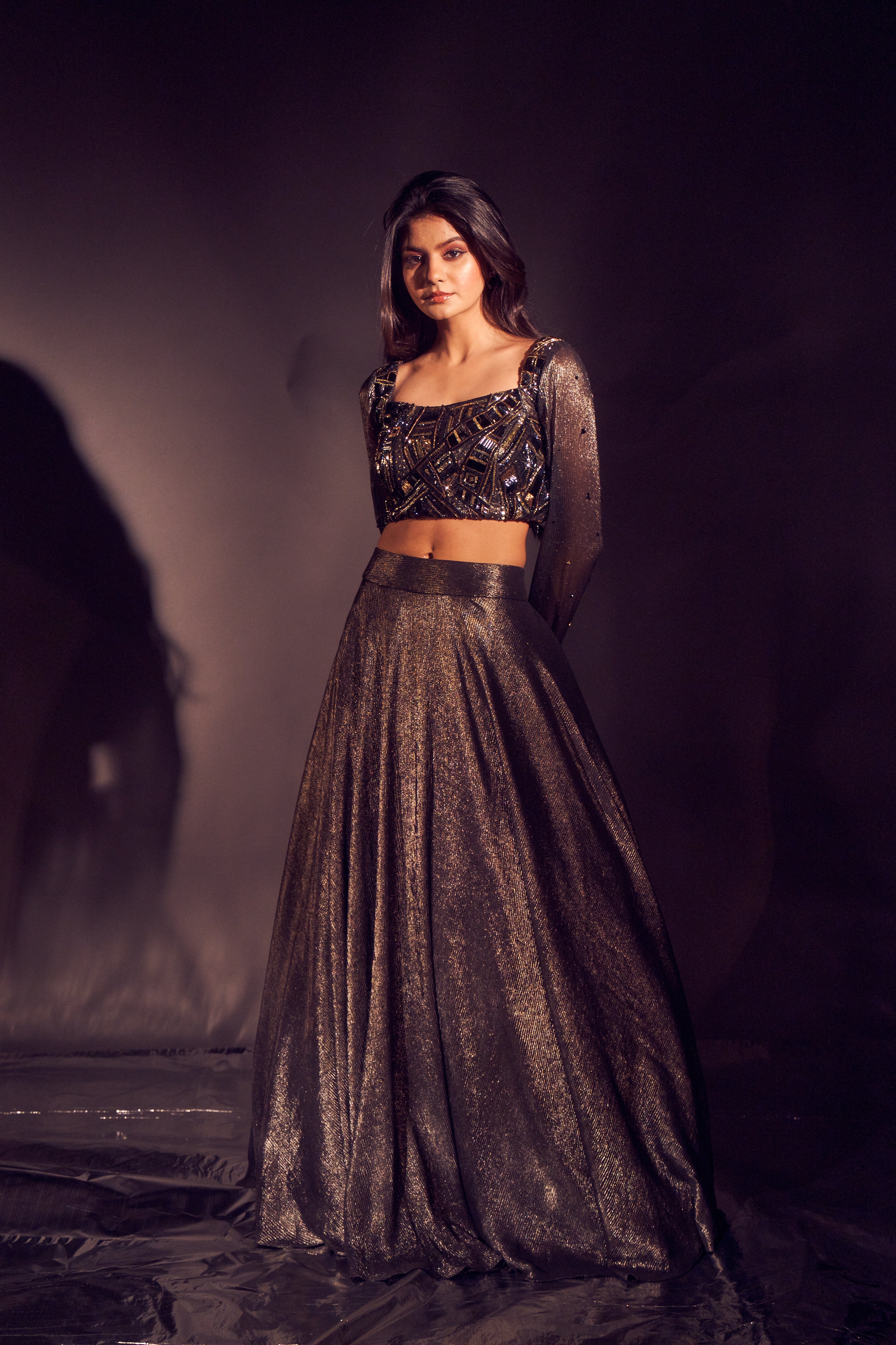 Black Festive Ethnic Lehenga set