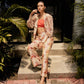 Coral Shawl Collar Jacket with Pants