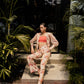 Coral Shawl Collar Jacket with Pants