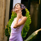 French lilac satin slip dress