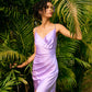 French lilac satin slip dress