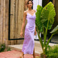 French lilac satin slip dress