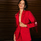 Hibiscus Red Embellished Blazer Set
