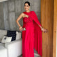 Rose Red Corset Drape Saree