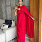 Rose Red Corset Drape Saree