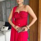 Rose Red Corset Drape Saree