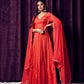 Orange-Red Bandhani Anarkarli set