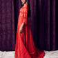 Orange-Red Bandhani Anarkarli set