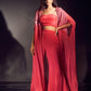Fuchsia Pink Printed cape set