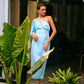 Ice - Blue one Shoulder Satin Dress