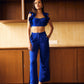 Persian Blue Corset Top and Straight Trousers