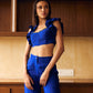 Persian Blue Corset Top and Straight Trousers