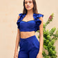 Persian Blue Corset Top and Straight Trousers