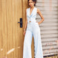 Powder Blue Vest Coat with  Wide Leg Pants
