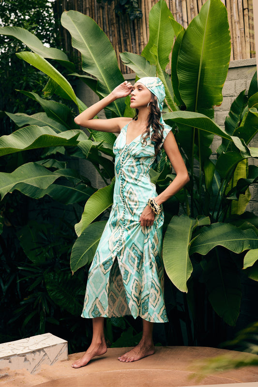 Sea Glass Satin Dress