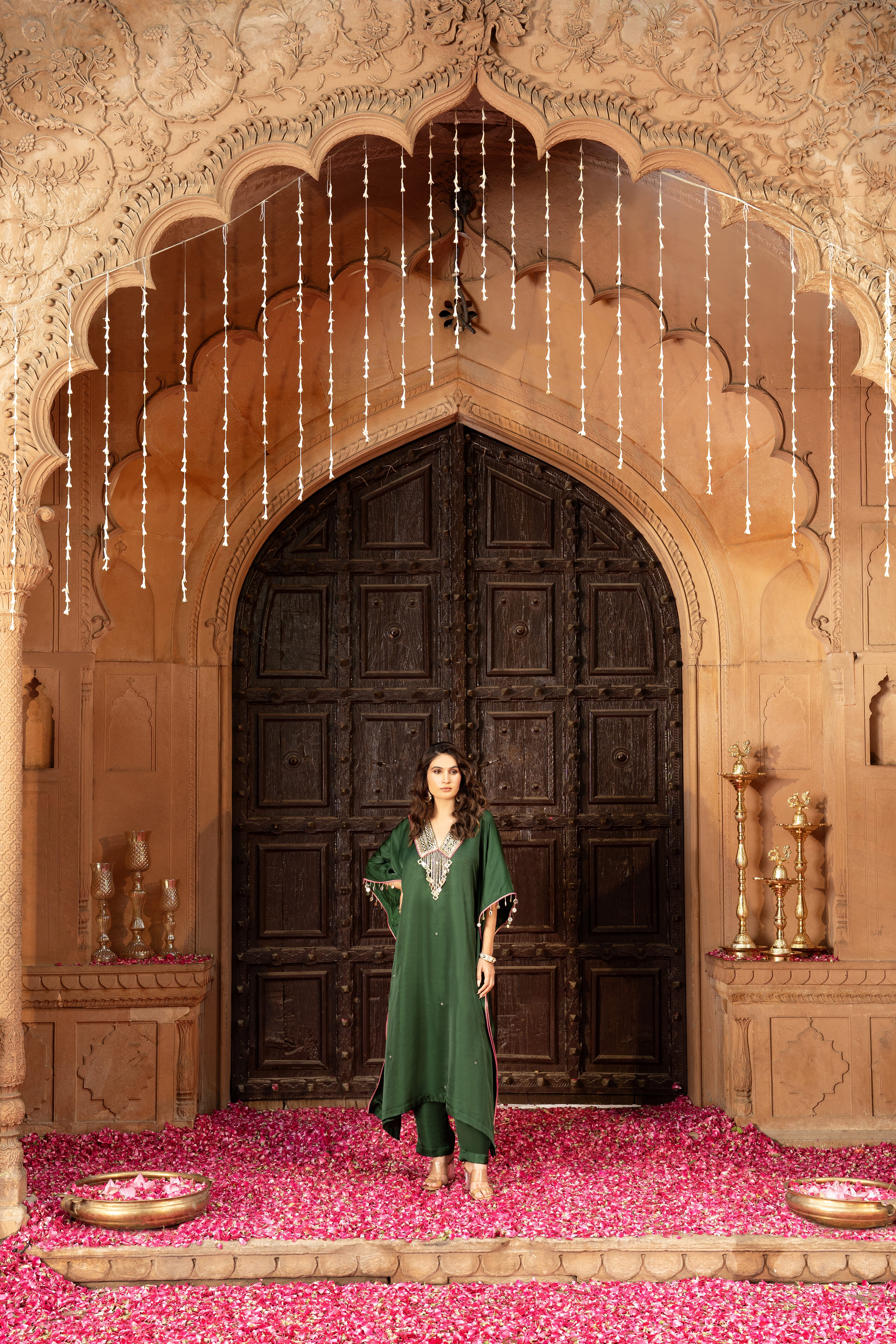 EMERALD GREEN KAFTAN SET