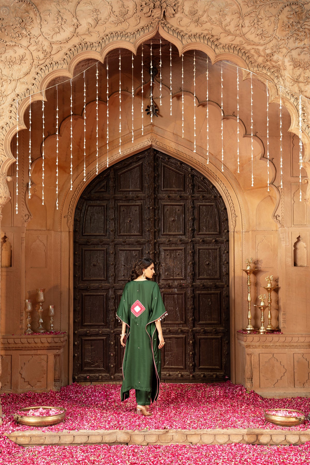EMERALD GREEN KAFTAN SET