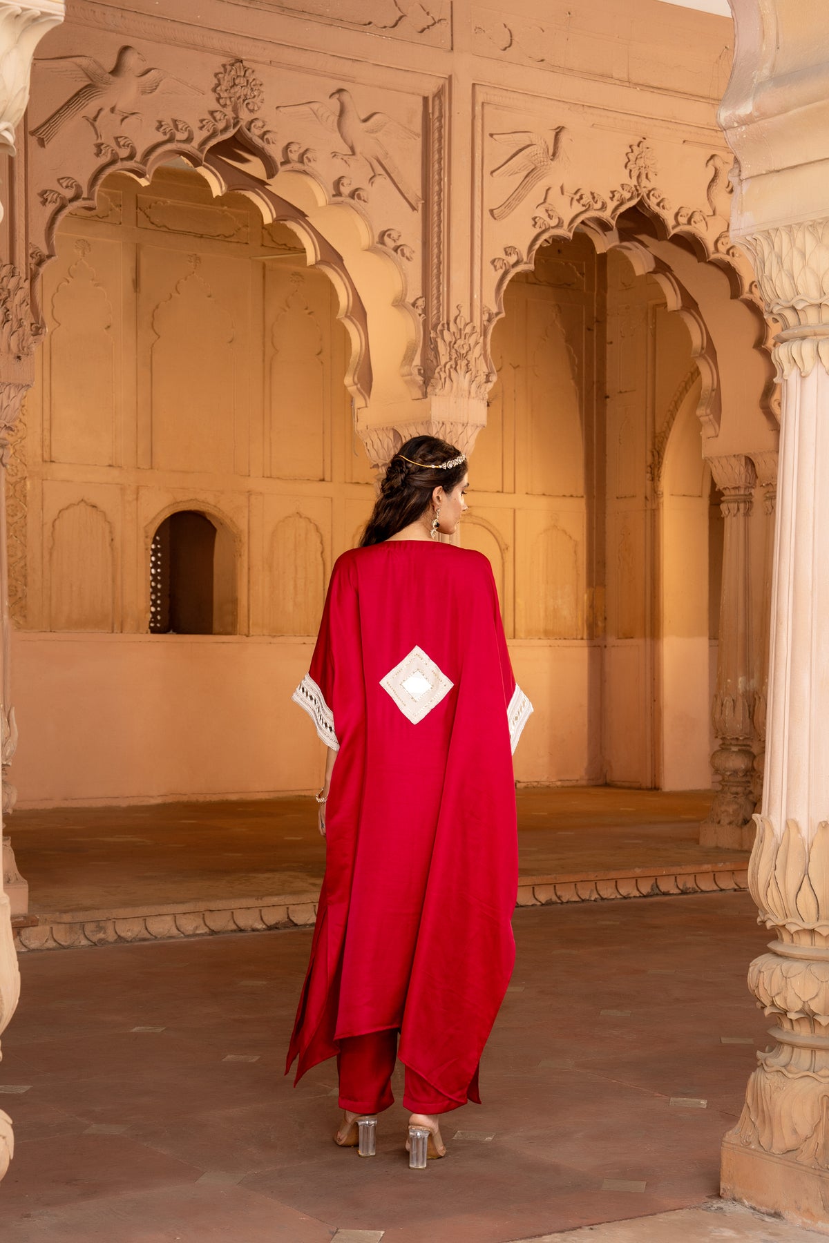 VIBRANT RED KAFTAN SET