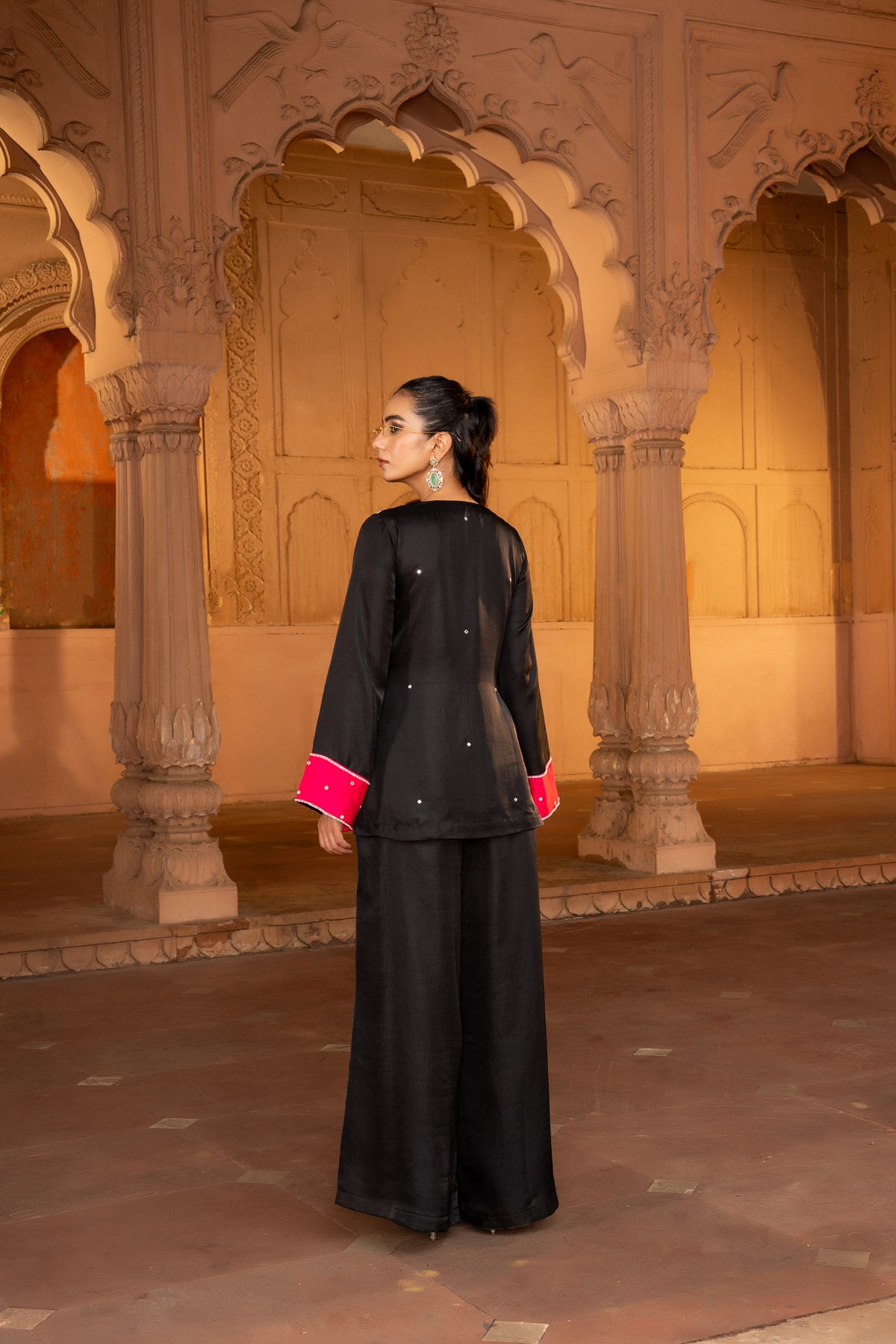JACKET WITH WIDE LEG BOTTOM