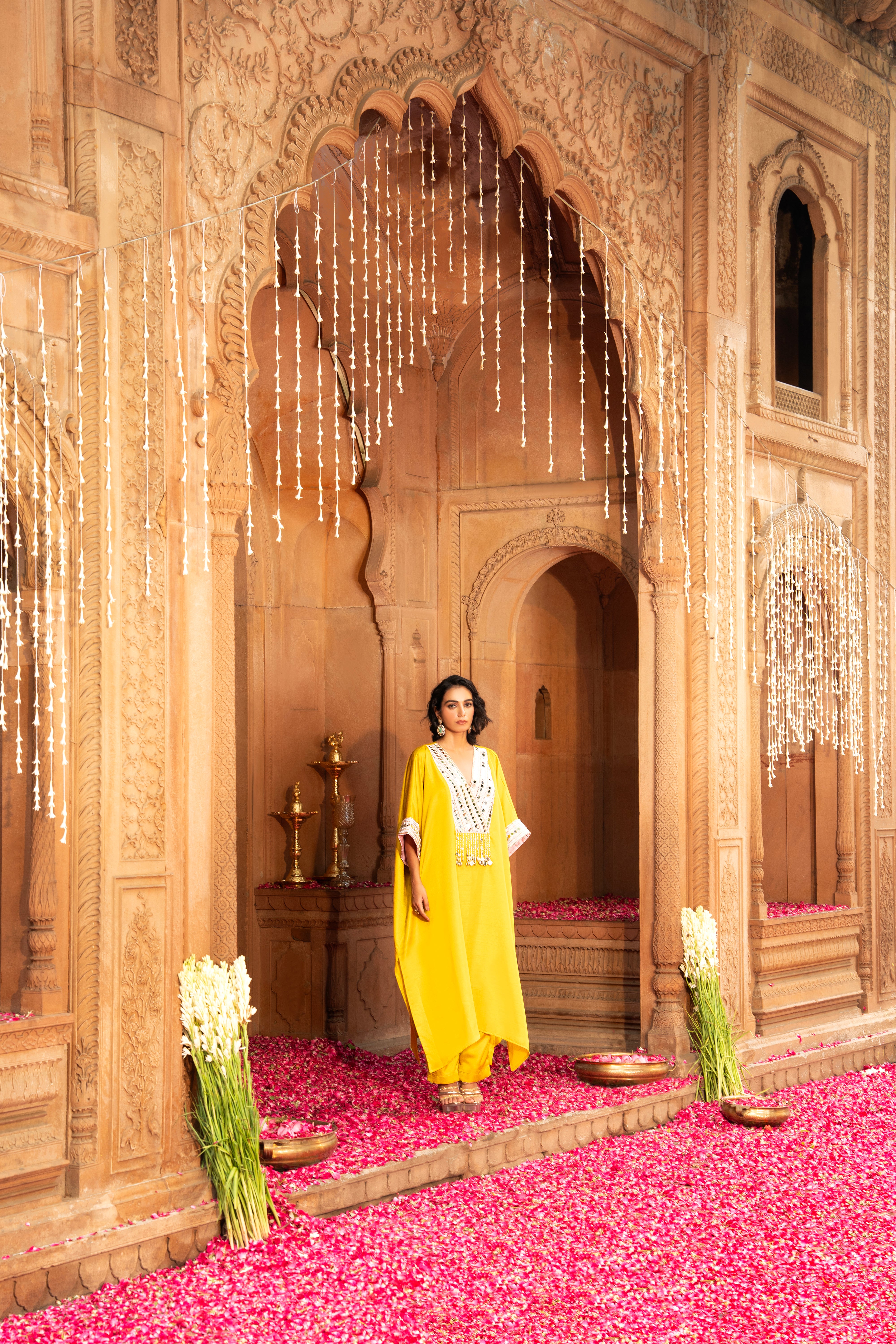 MUSTARD YELLOW KAFTAN SET