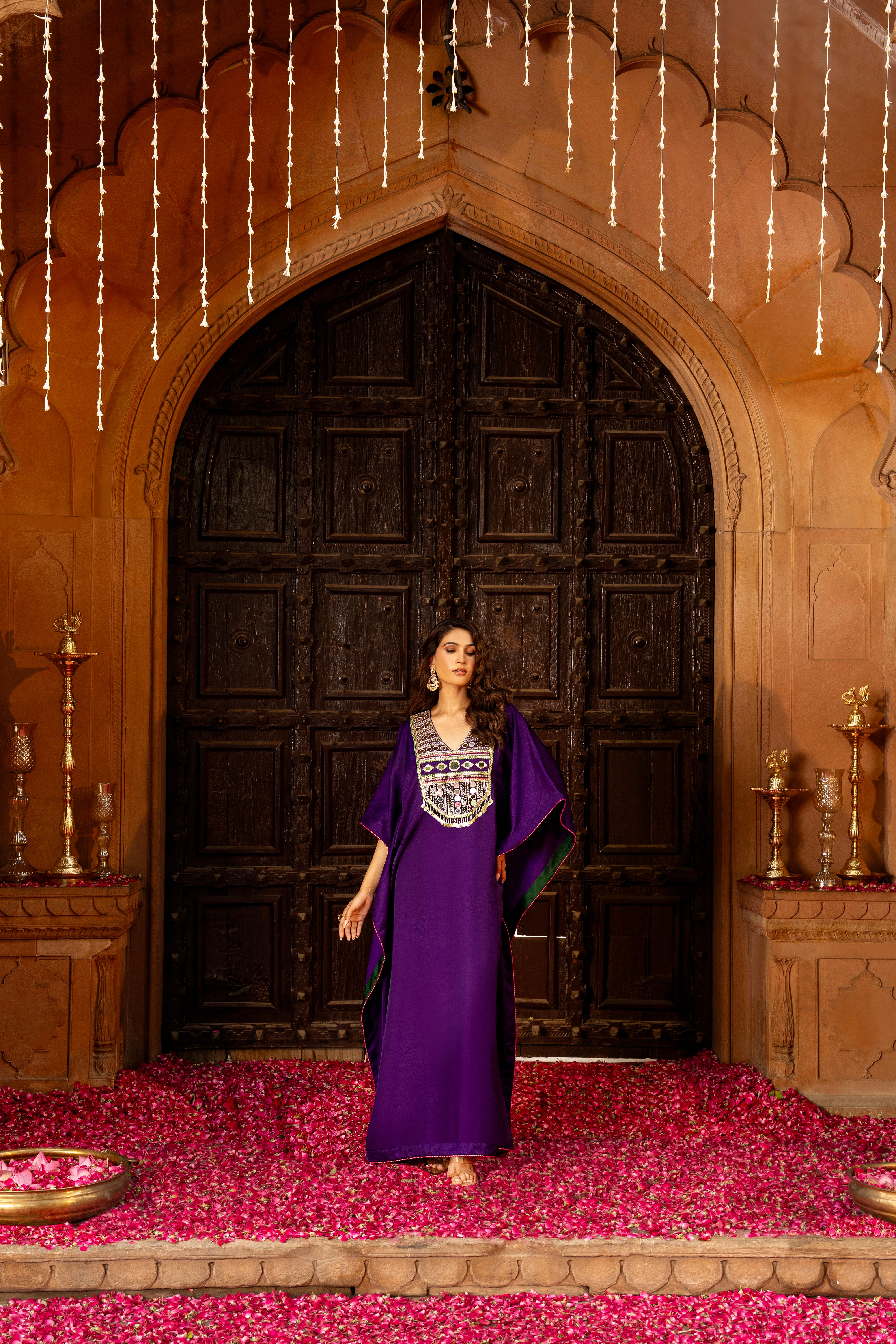 DEEP PURPLE KAFTAN DRESS