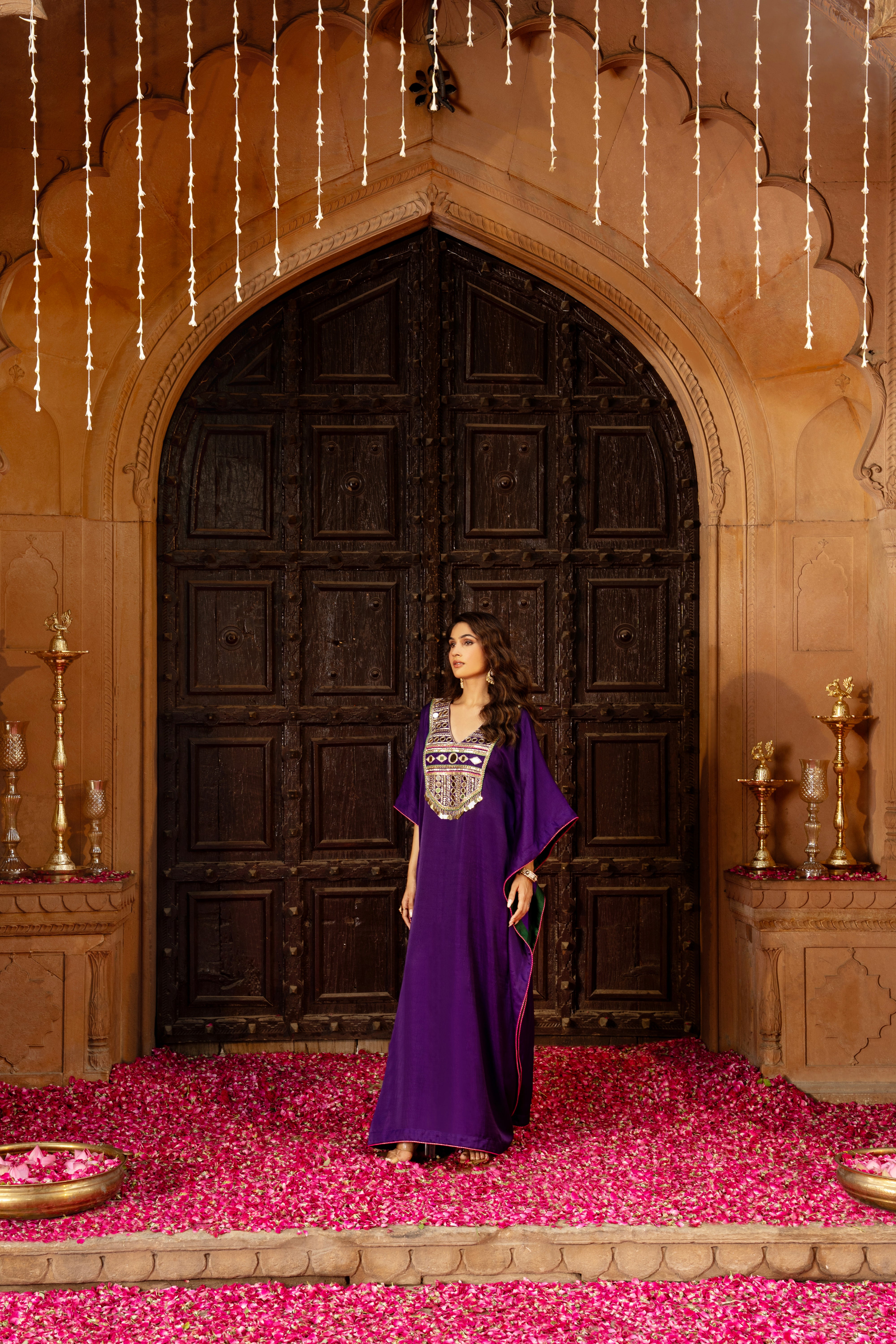 DEEP PURPLE KAFTAN DRESS