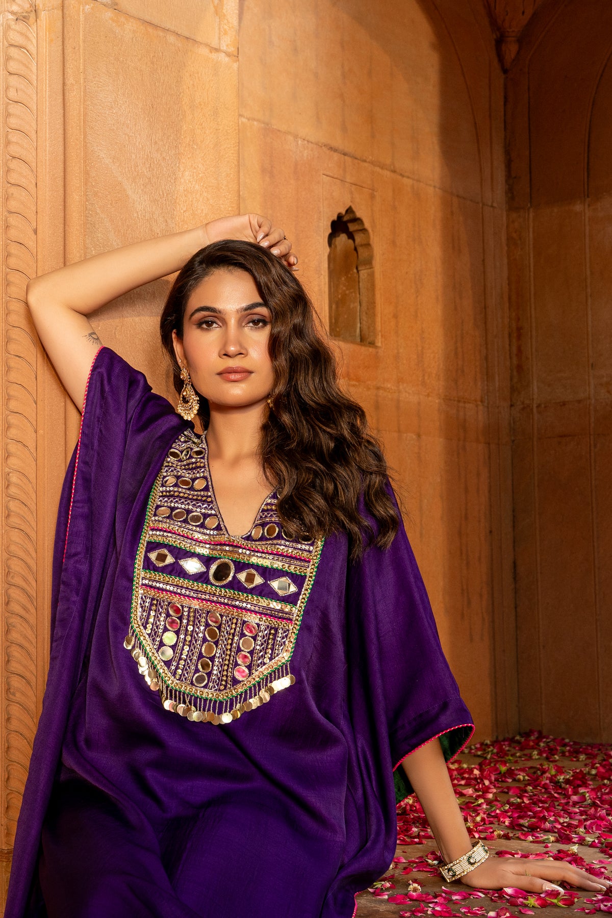 DEEP PURPLE KAFTAN DRESS
