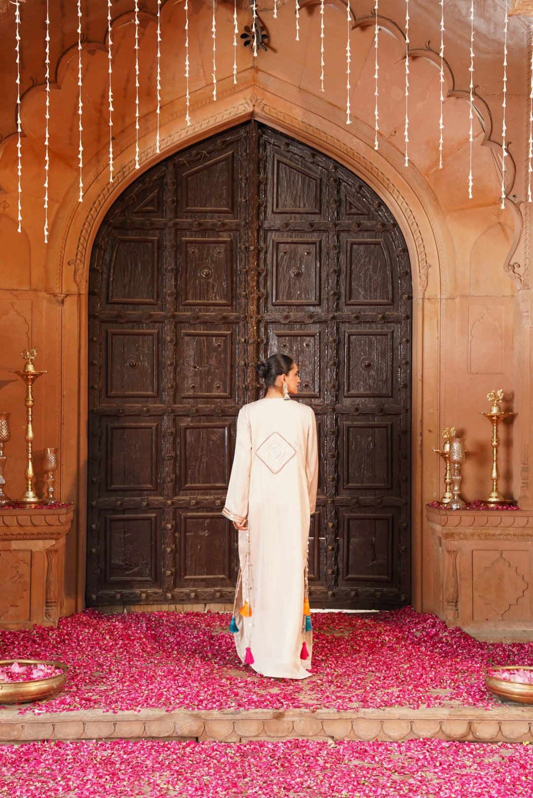 Petal Pink Embellished Kaftan Dress