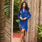 Egyptian Blue Knot Side Wrap Blazer Dress