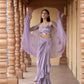 Lilac butterfly crop top skirt with ruffle skirt