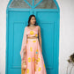 Lehenga with shaded dupatta & blouse with mirrors
