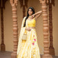 Yellow tie-dye lehenga