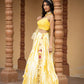 Yellow tie-dye lehenga