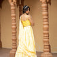 Yellow tie-dye lehenga