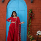 Red Anarkali suit set with duppata