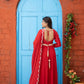 Red Anarkali suit set with duppata