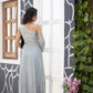 Ice grey gown with side cut out