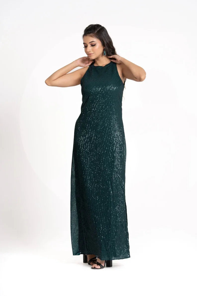 Sequins party dress in Green