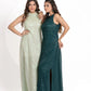 Lime sequence party dress