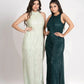 Lime sequence party dress