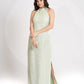 Lime sequence party dress